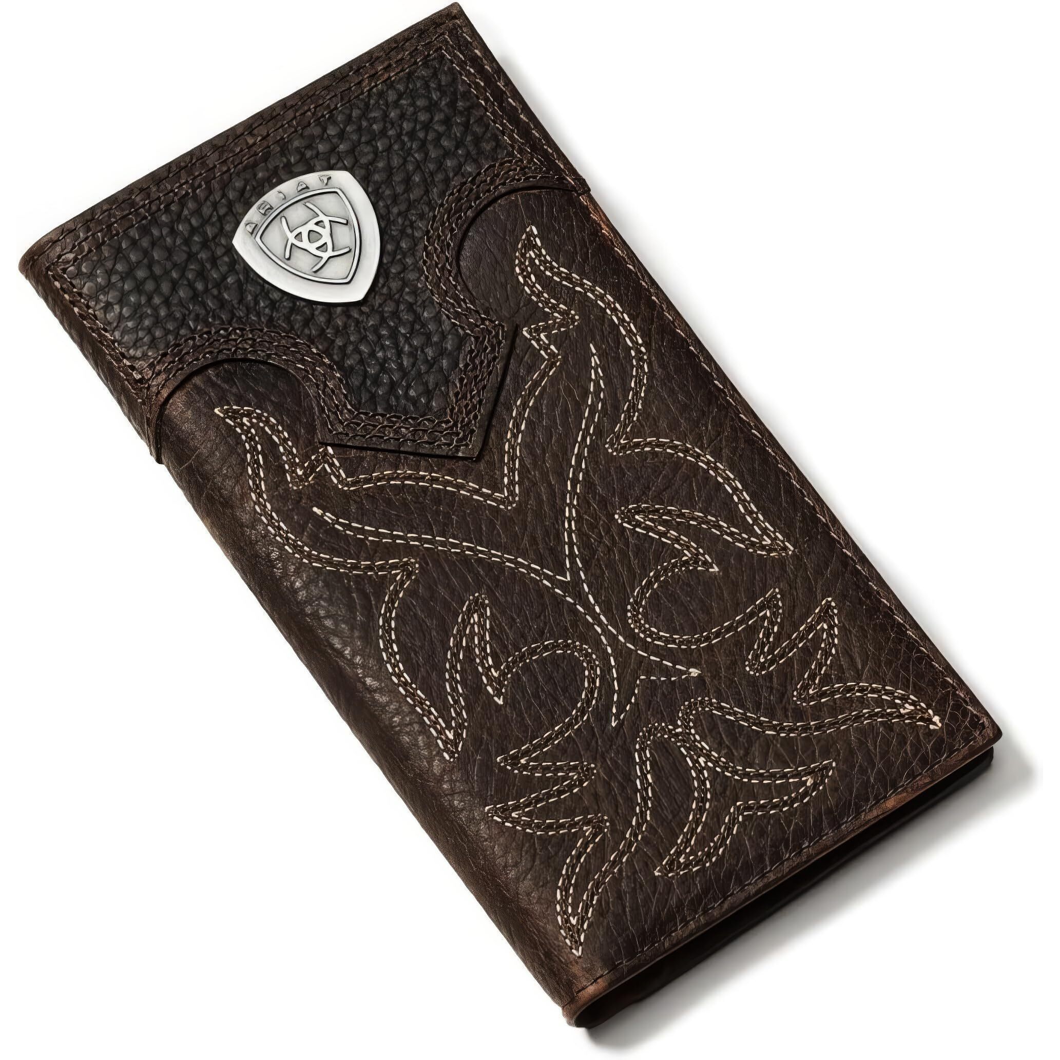 3839 Rodeo Wallet With Silver Shield Concho, Distressed Brown Top Grain